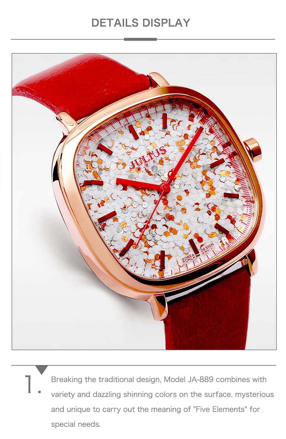 Женские часы JULIUS, люксовый бренд с логотипом, квадратные часы для девочек-подростков, кожаный ремешок, корейские Дизайнерские наручные часы, ювелирные изделия, JA-889