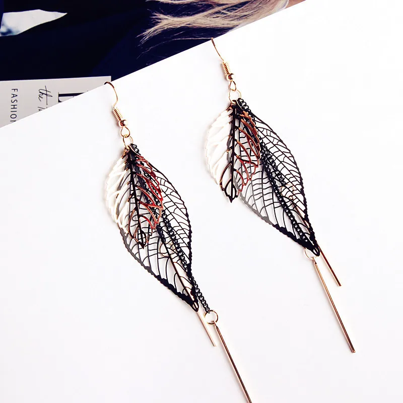 

Hollow leaf pendant earrings,Fashion Jewelry, Dangle Earrings.