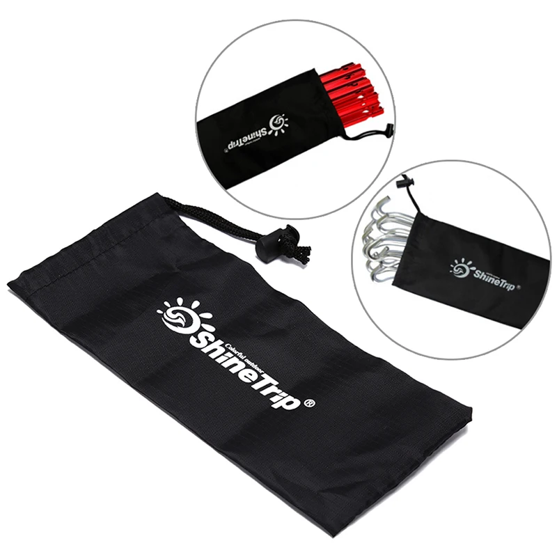 23cm x 11cm Tent Pegs Bag Camping Tent Accessories Hammer Wind Rope