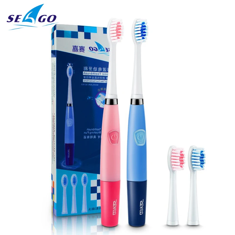 Звуковая электрическая зубная щетка на батарейках для взрослых(1 ручка+ 3 головки) зубные щетки для ухода за полостью рта цвет розовый или синий