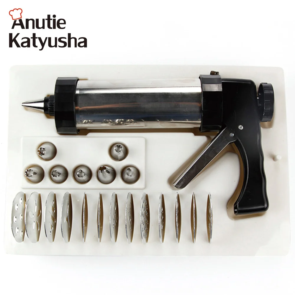 1 Set Cookie Press Kit Gun Machine Cookie Making Cake Decoration With13