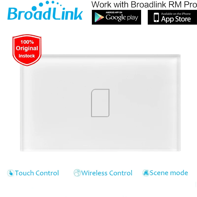 

2016 New Broadlink TC2 Light Touch Switch US/AU 110V 220V 1Gang Wall Switch Wireless Remote Control for Smart Home White Panel