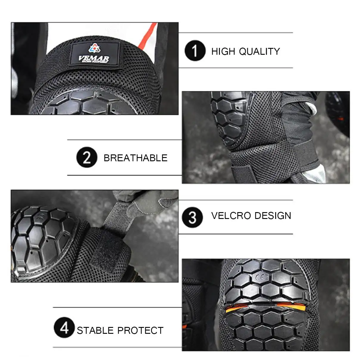 2pcs Protective Plate Knee Protector Guard Motorcycle Ski Snowboard Skating Protection Elbow Knee Pads