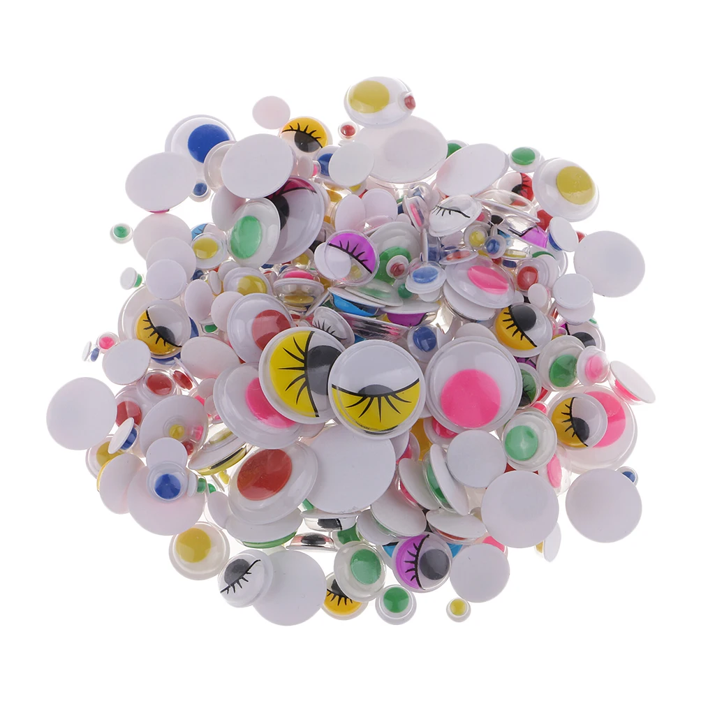 300pc Mixed Googly Eyes SELF ADHESIVE Wiggly Eyes For DIY Scrapbooking Craft