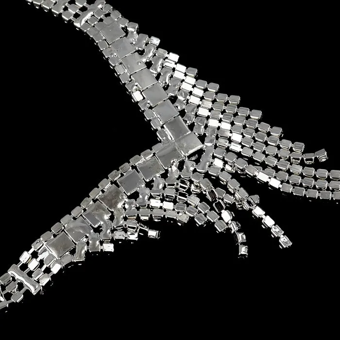 TOUCHEART Свадебный Африканский бисер Ювелирный Набор Кристалл Серебряный цвет Длинные серьги с витым элементом массивные ожерелья для женщин Set150009