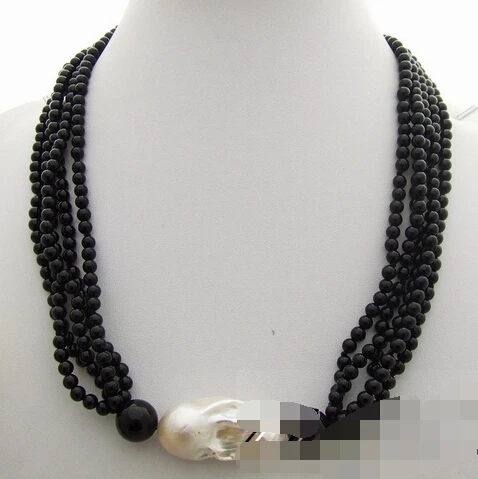 

ddh003527 5strda Bead-Nucleated Pear&Onyx Necklace 28% Discount