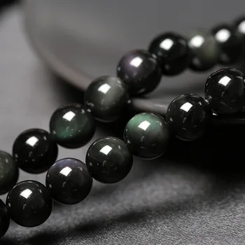 Bracelet En Obsidienne Noire