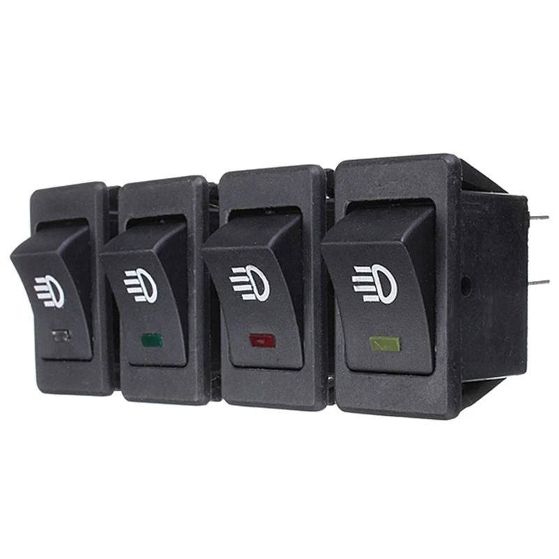 

4x 12V 35A Car Truck Boat Fog Light Rocker Switch LED Light Dash board Toggle 4Pin Black