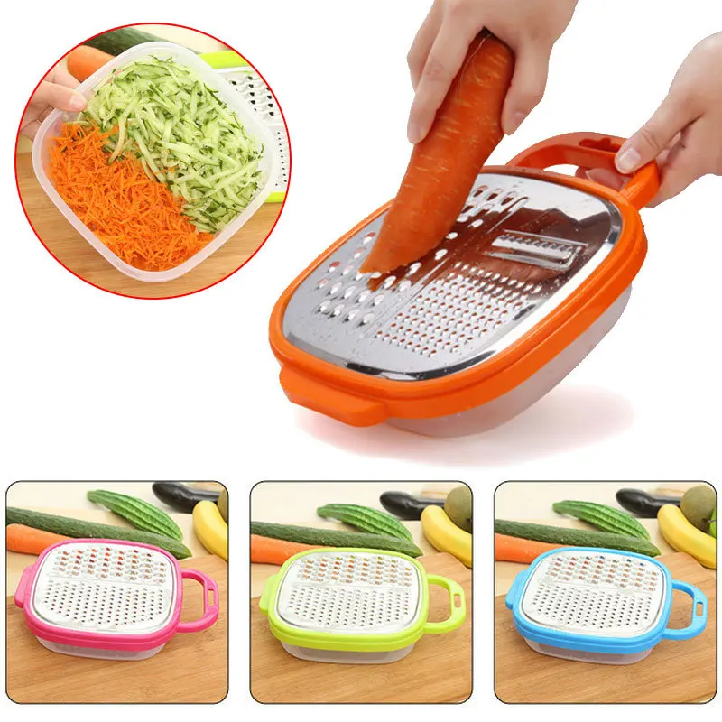 

Multifunctional Fruit Vegetable Shredder Box Slicer Stainless Steel Grater Potato Carrot Slicer Combined Kitchen Accessories
