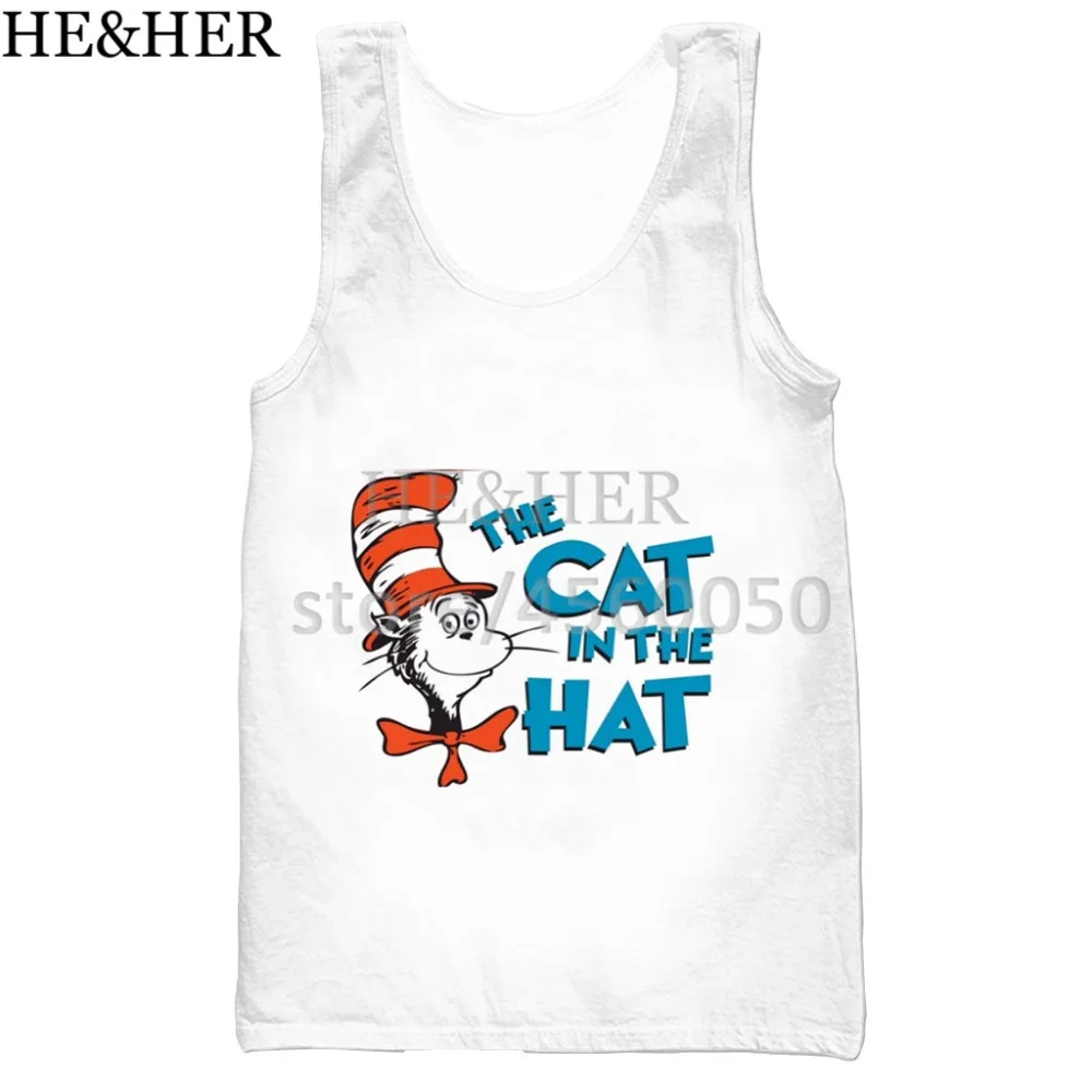 Dr. Seuss' cat in hat 3D Печатный Топ на бретелях для мужчин модный классный топ на бретелях для мужчин и женщин топ-Бюстгальтер на бретельках Топ на бретельках дизайн