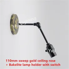 Электрическая лампочка эдисона Ретро E27 бакелитовый держатель лампы с переключателем для кафельной плитки розы для настенный светильник бар столовая кофе подвесной светильник для осветительных приборов
