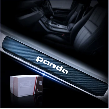 

Car Door Sill Pedal Stickers Guard For FIAT panda Qubo TIpo Toro 4D Carbon fiber sticker Car Accessories 4PCS