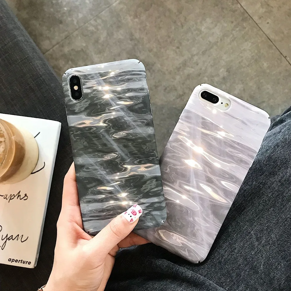 

Sunshine water ripple Frosted Touch Cover Cute Phone Case for iPhone 6 6s plus 7 7Plus 8 8Plus X XR XSMAX Hard PC material