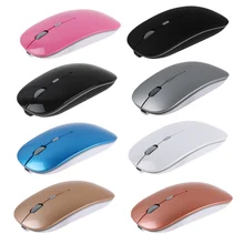 Ультра тонкая перезаряжаемая беспроводная мышь, бесшумная кнопка отключения звука, USB оптическая мышь 2,4 ГГц для ноутбука, ПК, MacBook Air Pro
