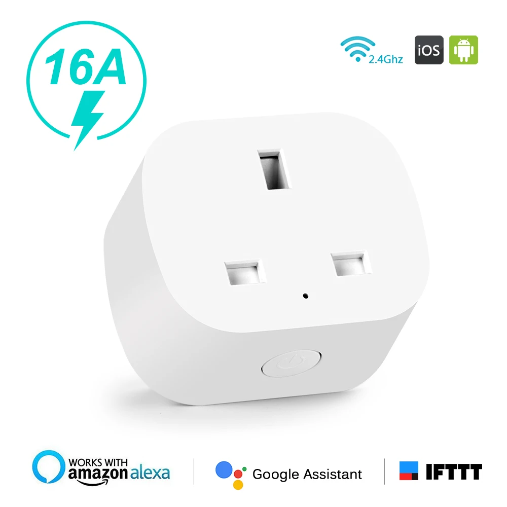 

Hyleton Smart Plug Wifi socket 16A AC outlet remote control Timing Function For Smart Phone Voice Control for Home Appliances