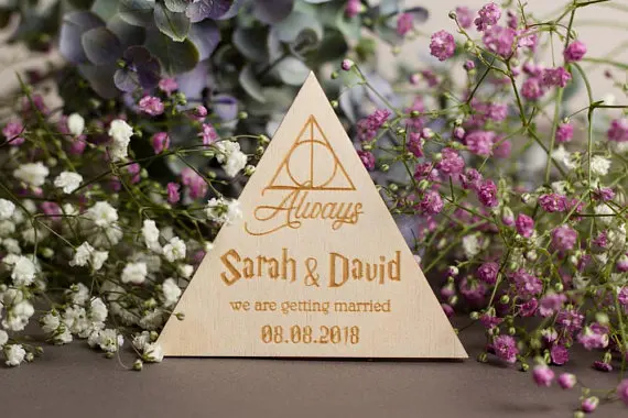 

Always Save the date magnet, Potter wedding, Wooden Save the Date Harry , Custom Magnets,