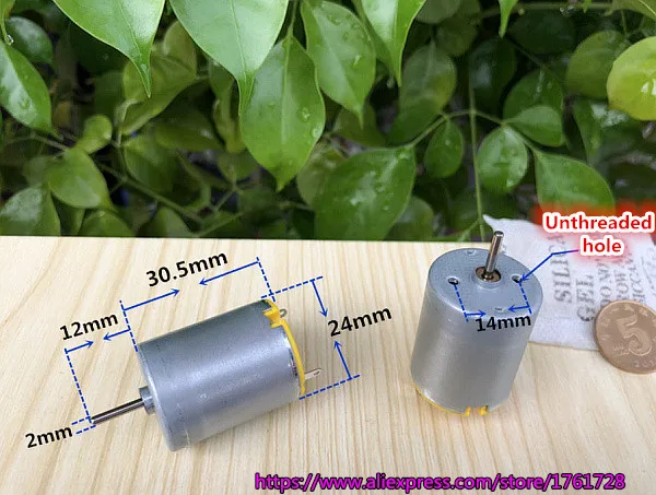 Абсолютно закругленный 24*30 мм 280 микро двигатель постоянного тока 6 в 14000 об/мин сильный магнит мотор углеродная щетка мотор