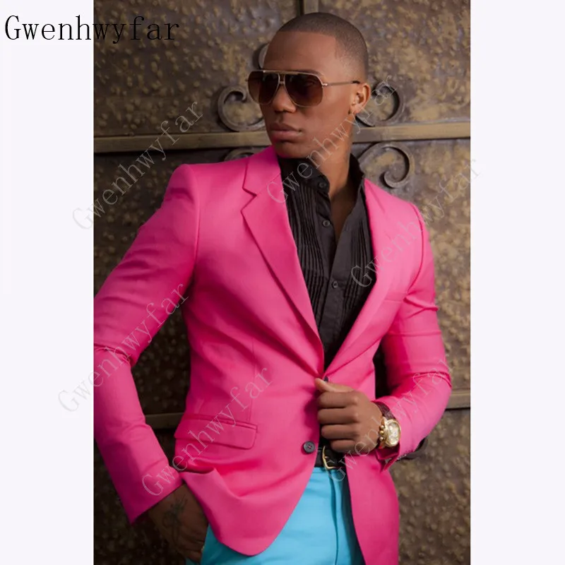 2018-New-Fashion-Hot-Pink-Mens-Suit-Blazer-With-Blue-Pants-Custom-Young-Wedding-Party-suits
