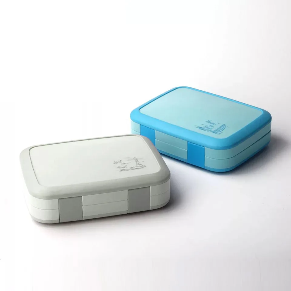Koop Mode Draagbare Eco vriendelijke PP Lunchbox Waterdichte Magnetron Bento Box Voedsel container met 4 5 Compartimenten Grids