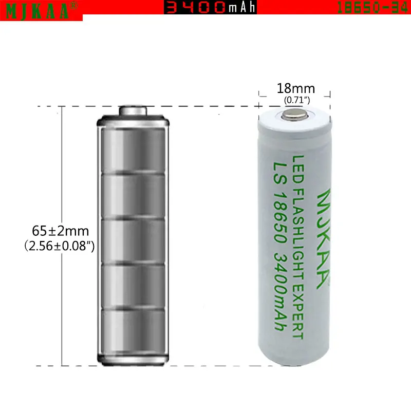 8 шт. высокоемкая 18650 перезаряжаемая батарея 3400 мАч(не AA/AAA батарея) 3,7 в литий-ионная батарея для фонарика налобного фонаря