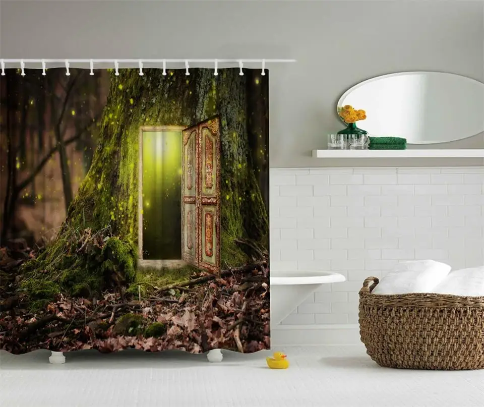 3D новые винтажные деревянные занавески для ванной, водонепроницаемые полиэфирные деревянные занавески для ванной+ Крючки, американский стиль - Цвет: 23