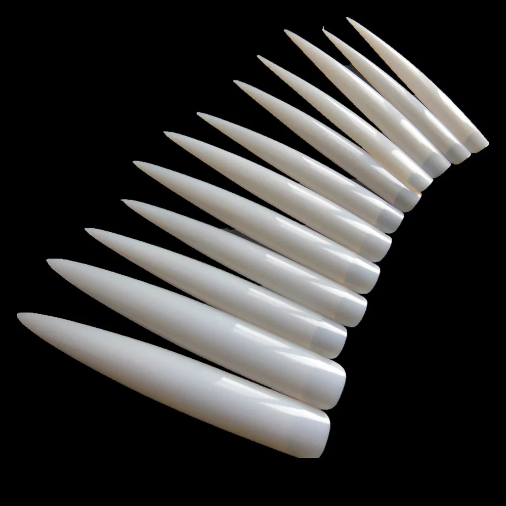 

Wholesale 10PCS white Extra Long French Acrylic Fake False Nail Tips Decoration nail art guide