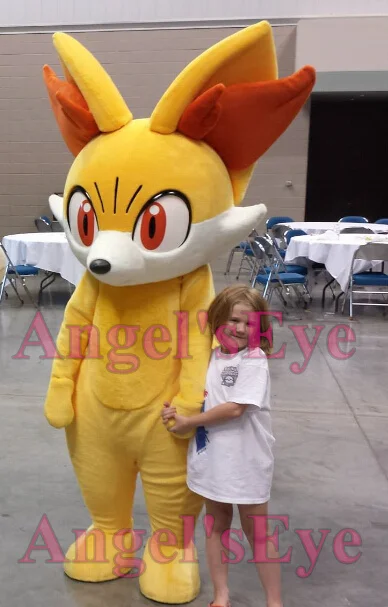 Fennekin mascot costume Hot Sale Cute Cartoon games Character fox Anime Cosplay Costumes carnival Fancy Dress