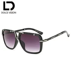DOLCE VISION 2018 черная квадратная рамка солнцезащитные очки Для мужчин бренд Дизайн пилотные очки мужской градиент линзы солнцезащитные очки