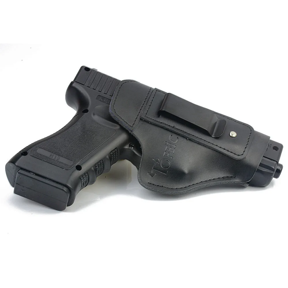 Кожаный IWB скрытый пистолет кобура для Глок 17 19 22 23 32 33/S& W M& P Shield/Спрингфилд XD XDS пистолет пистолеты черный