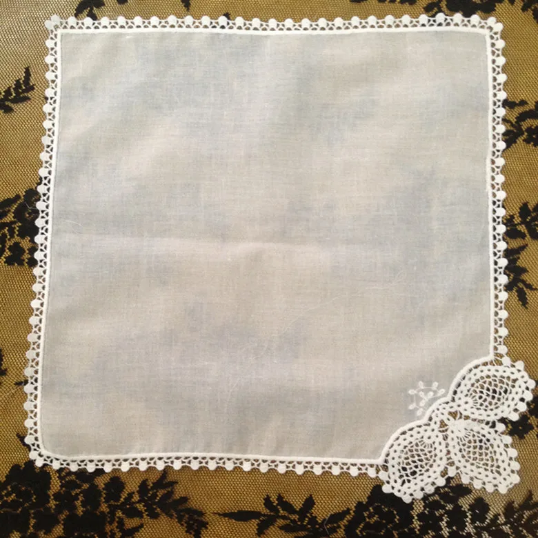 Набор из 12 модных дамские платки белый хлопковый кружевной свадебный платок для мамы для невесты для свадьбы подарки 12х12