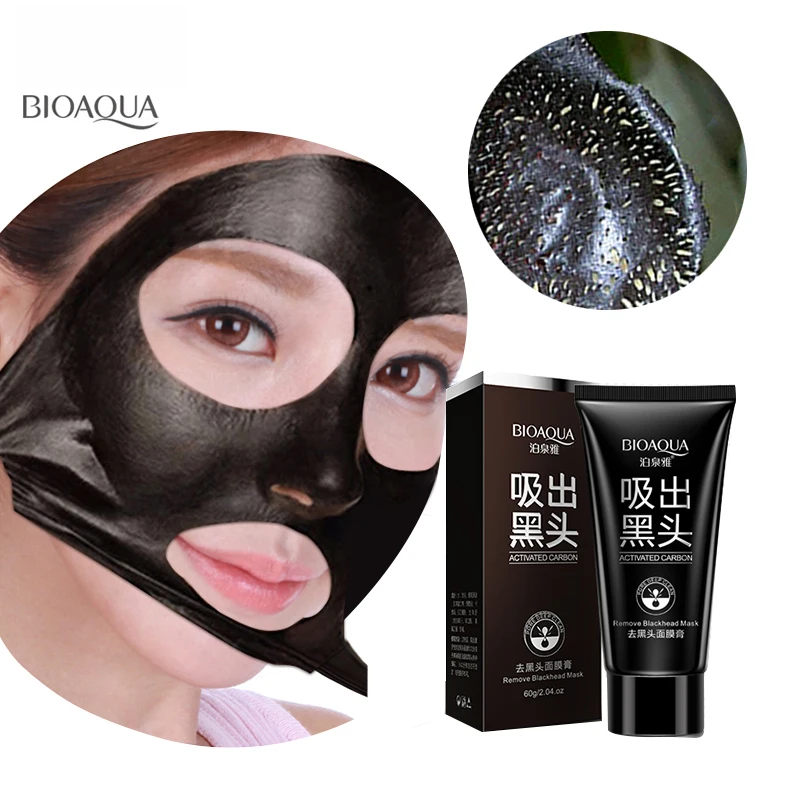 

suction black mask deep cleansing nose blackhead remover facial mask black head acne black mud face mask beauty skincare bioaqua