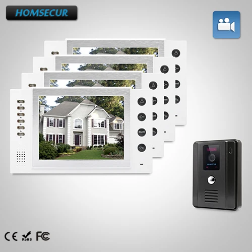 

HOMSECUR 8" Video Door Entry Phone Call System+Dual-way Intercom for Apartment TC011-B + TM801R-W