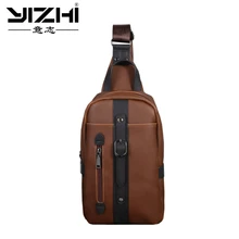 YIZHI новая дизайнерская мужская сумка из искусственной кожи в Корейском стиле, модная Повседневная Коричневая Наплечная Сумка, мужская сумка-мессенджер