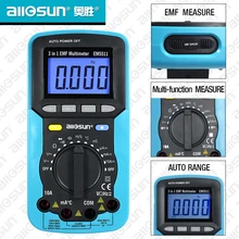 All-Sun EM5511 EMF Digital Multimeter 3 In 1 EMF Multimeter Backlight LCD Display Tester Multi-Function Multimeters EMF Tester