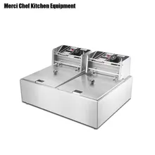 2 Tanks 16L Electric Deep Fryer Stainless Steel Frying Machine Commercial Fryer Grill Frying Pan French Fries Machine Hot Pot 2 Tanks 16L Electric Deep Fryer Stainless Steel Frying Machine Commercial Fryer Grill Frying Pan French Fries Machine Hot Pot