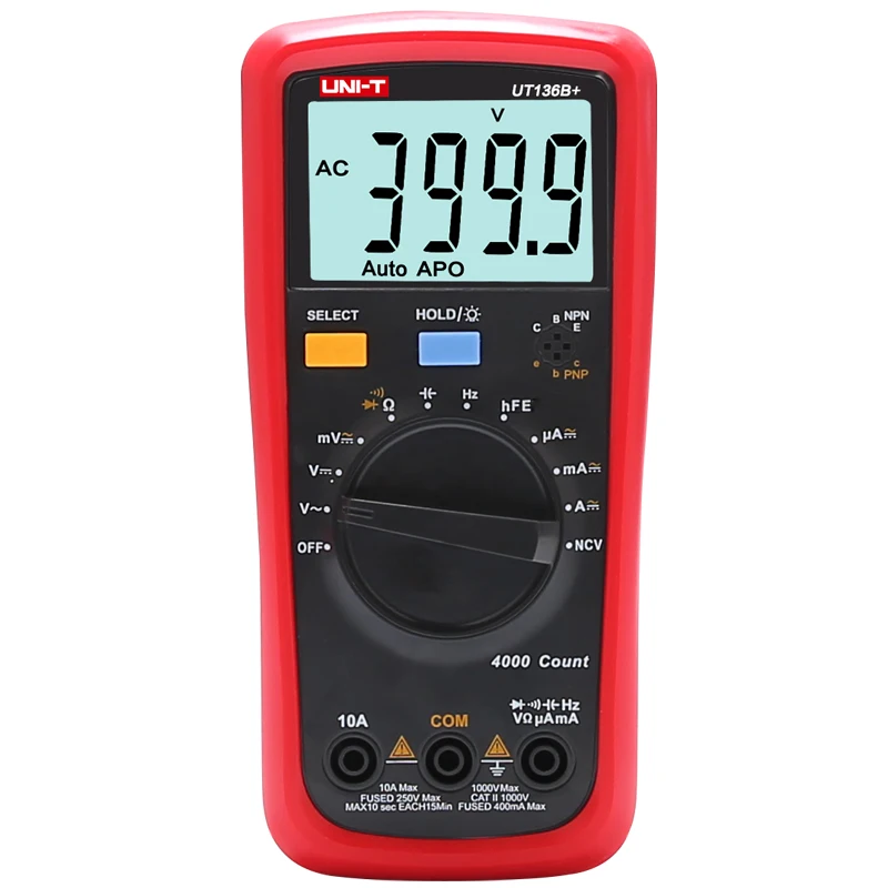 de gama automática; resistência capacitância frequência hfe ncv teste de temperatura