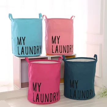 

Canvas Clothes Storage Basket For Foldable Closet Dirty Hamper Organizer Pillow Quilt Blanket Bedding Finishing Storage Basket
