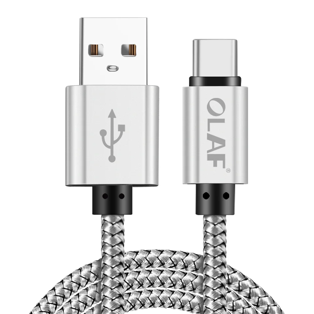 Олаф usb type-C кабель для быстрой зарядки USB C кабель для передачи данных для samsung S8 S9 для Xiaomi Mi 8 для huawei P20 lite/pro для Oneplus - Цвет: white