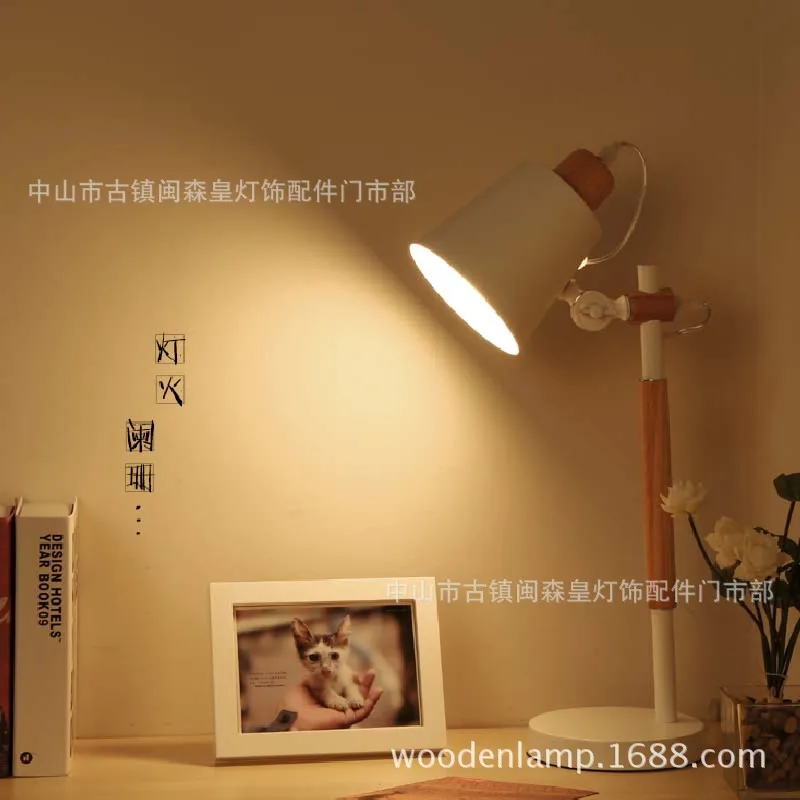 

TUDA Free Shipping Modern Minimalist Style Desk Lamp Wooden Desk Lamp Creative LED Eye Care Desk Lamp Iron Lamp E27 110V-220V