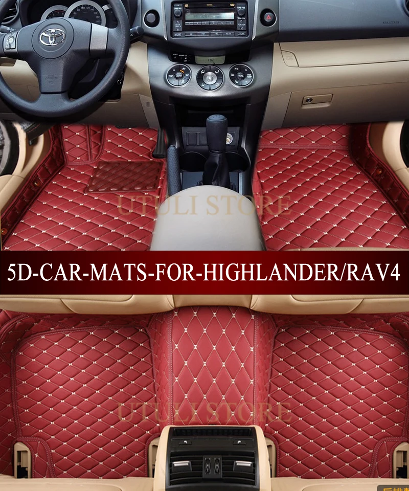 Кожаные автомобильные коврики для Toyota Fortuner Harrier Hilux Innova Highlander RAV4|car floor mats|floor linersfloor