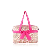 Nueva llegada bolso de la momia bolsa de pañales de gran tamaño bolso de mano bolsas de bebé para mamá bowknot totalizador bolsas de bebe para la madre mama