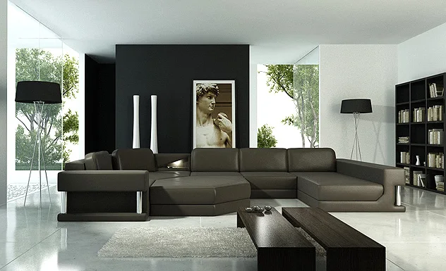0413-S945-2 living romm leather sofa