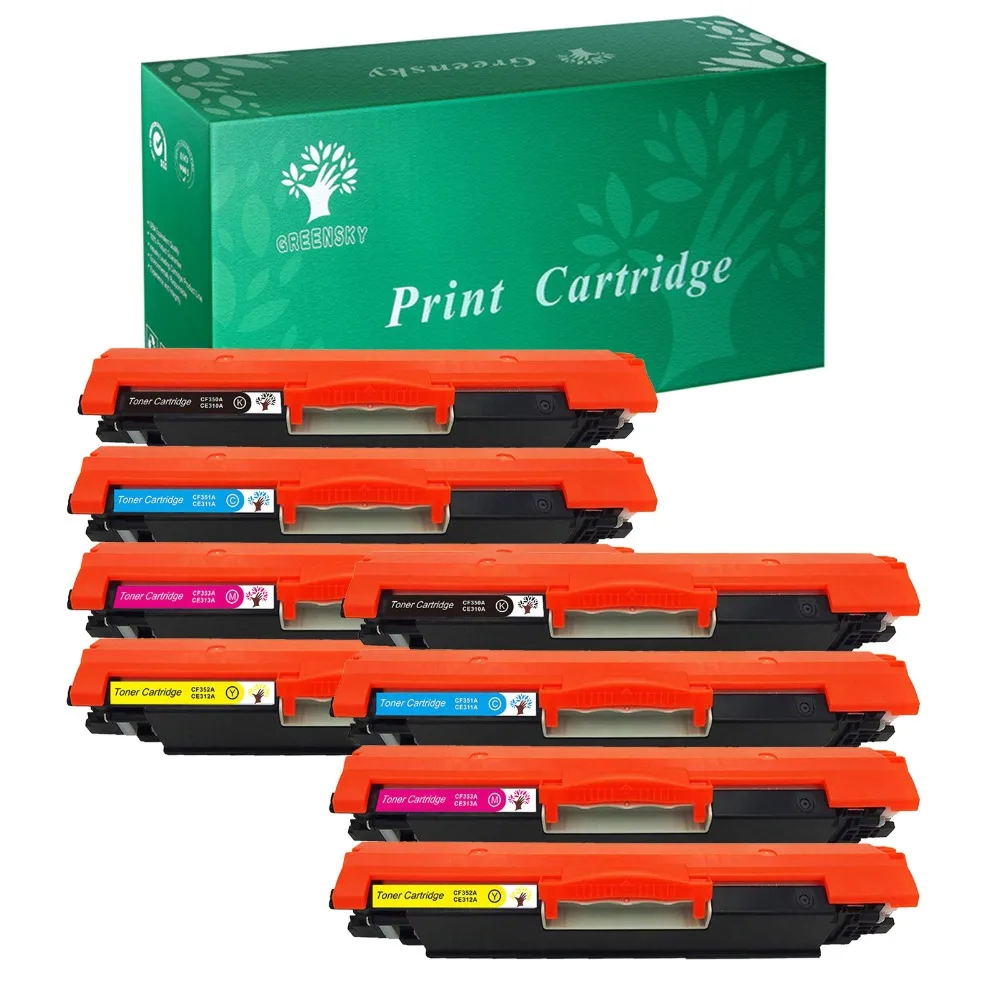 GREENSKY 8pcs/set CE310A Toner Cartridge For HP Color LaserJet Pro CP 1026 nw 1027 1028 1025 Printer | Компьютеры и офис