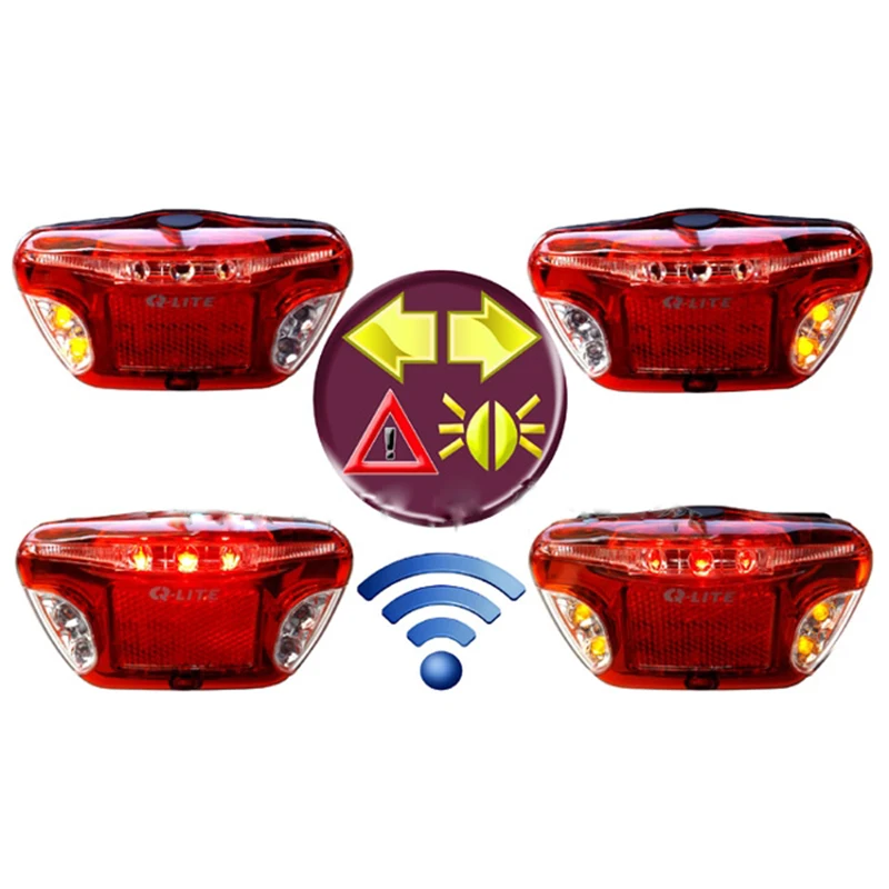 Excellent Q-LITE Bicycle Carrier Shelf Rear Lights Bike Tail Light Wireless Control Turning LED Light at Night Warning Safety Bike Lights 6 Excellent Q-LITE Bicycle Carrier Shelf Rear Lights Bike Tail Light Wireless Control Turning LED Light at Night Warning Safety Bike Lights 6