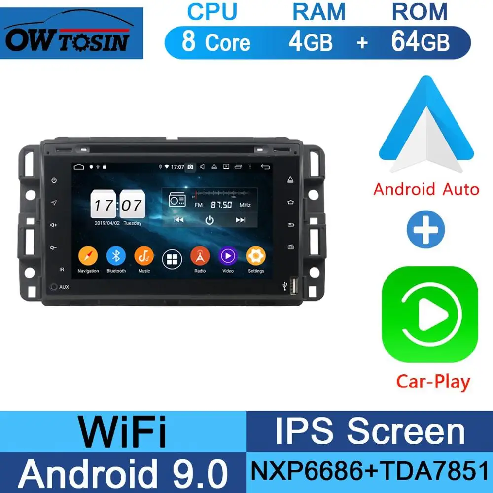 " ips 8 Core 4G+ 64G Android 9,0 автомобильный DVD радио gps для GMC Yukon Sierra Tahoe передняя фара для Chevy Express Impala Cobalt Equinox DSP CarPlay - Color: 64G CarPlay Android