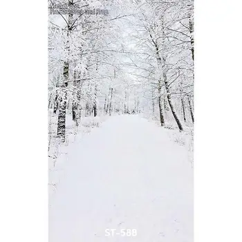 

Snow Forest Tree Road Winter woods Scene Backgrounds for sale Vinyl cloth High quality Computer printed wall backdrop