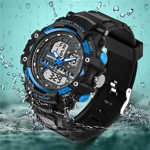 

SANDA Dual Display Wristwatches Men Sports Watches Digital Double Time Chronograph Time Watch Multifunctional Waterproof Relogio