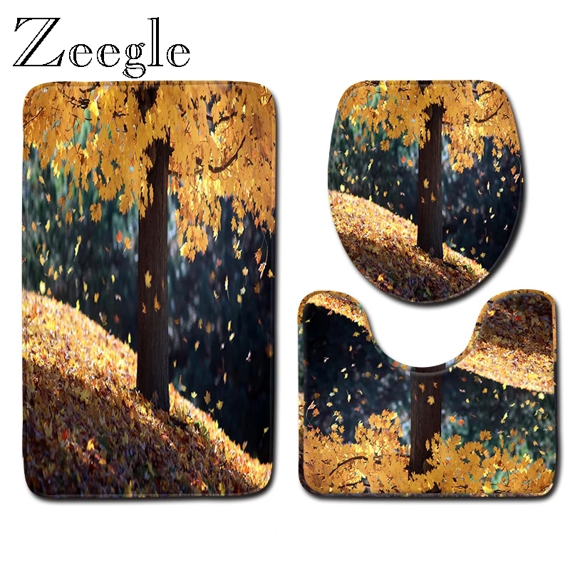 Zeegle 3 шт./компл. зеленый коврик из микрофибры с живописным рисунком нескользящий