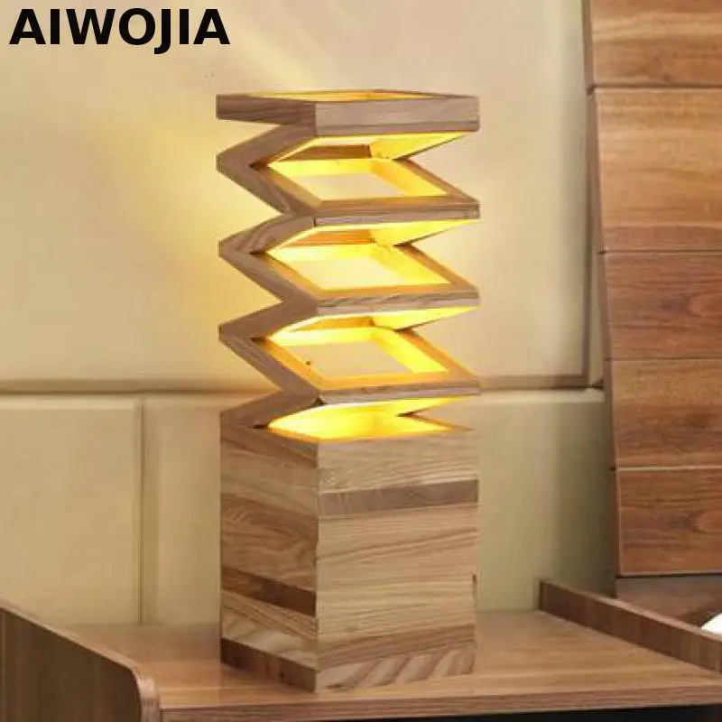 

Modern Wooden Table Lamp E27 Led Lamps For Table Holder 110-240V Parlor Indoor Study Desktop Lighting Free Shipping