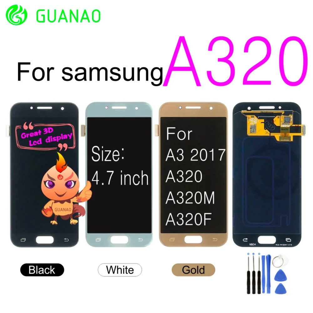 

TFT 4.7 inch A320F LCD For Samsung A3 2017 LCD A3 Display Touch Digitizer Sensor Frame For Galaxy A3 A320 Screen A320F Display